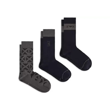 Pack 3 Calcetines Emporio Armani 302402 3F283 14139 antra aqui/mari/mari - Imagen 1