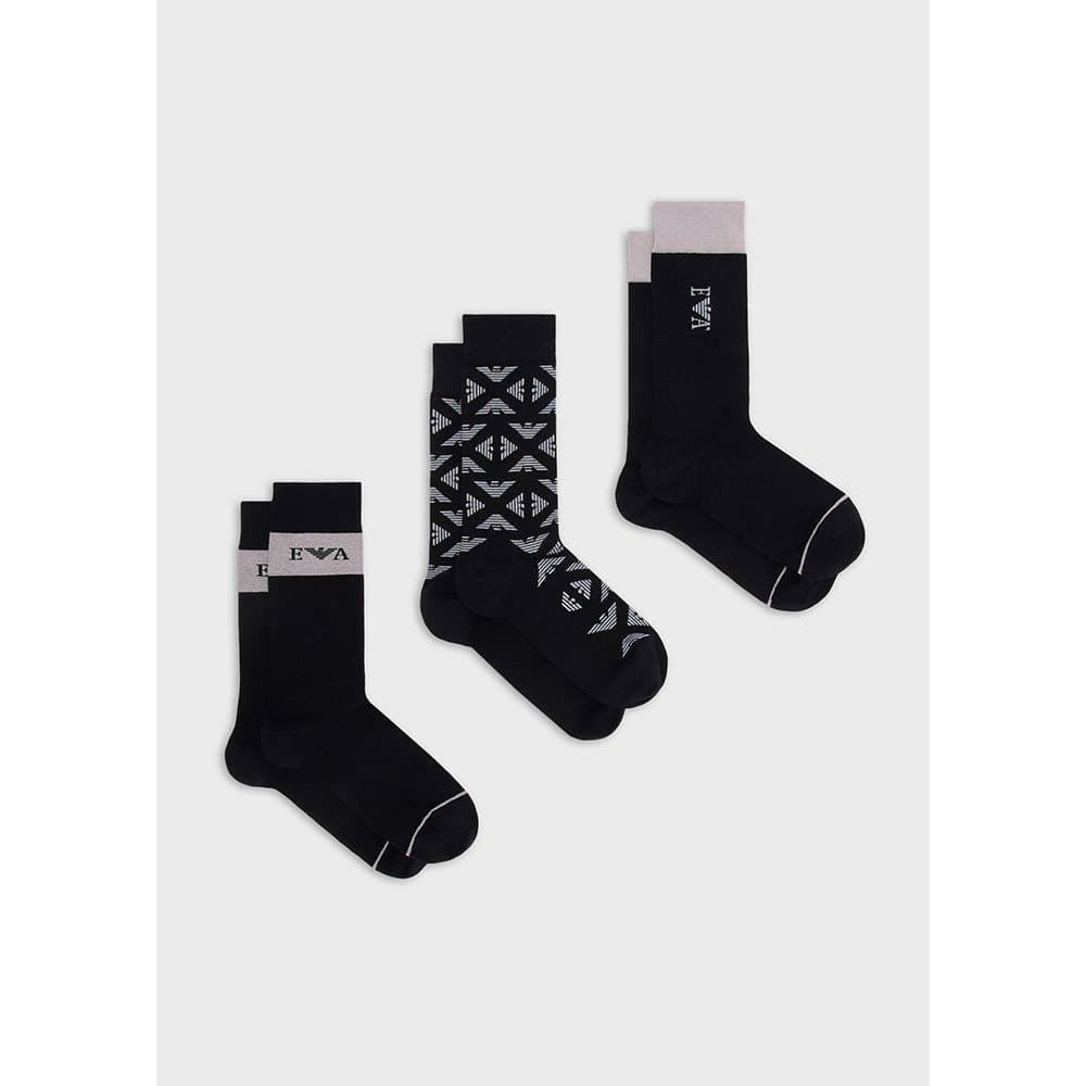 Pack 3 Calcetines Emporio Armani 302402 3F283 31421 nero/nero/nero - Imagen 1