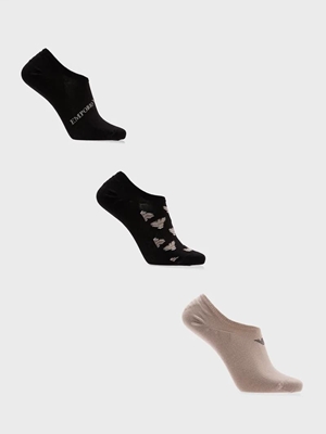Pack 3 calcetines Emporio Armani EM000547 AF13202 M1042 plaza/black allover/black - Imagen 1