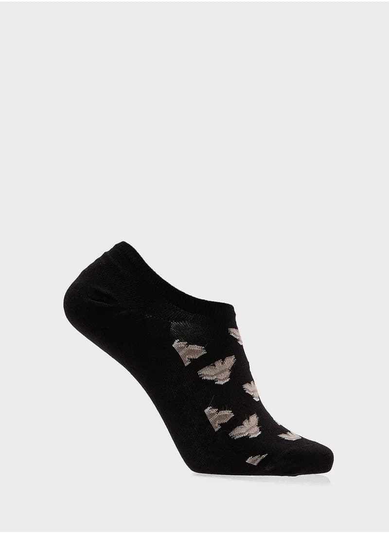 Pack 3 calcetines Emporio Armani EM000547 AF13202 M1042 plaza/black allover/black - Imagen 2
