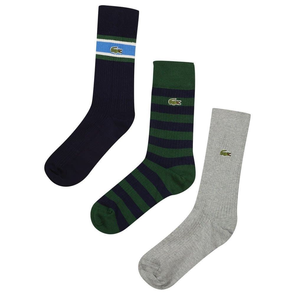 Pack 3 calcetines Lacoste RA6521 00 IWN vert/bleu marine - Imagen 1