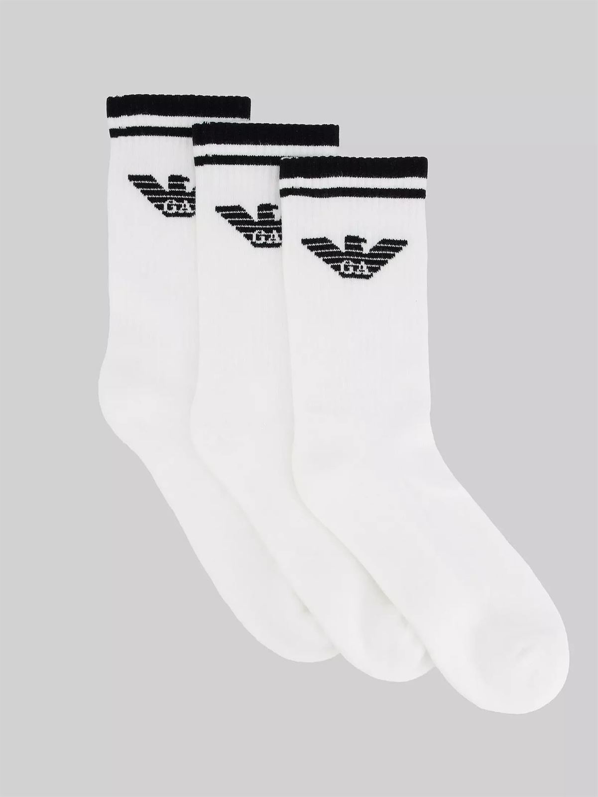 Pack 3 Calcetines White Emporio Armani EM000554 AF18261 MC0666 - Imagen 1