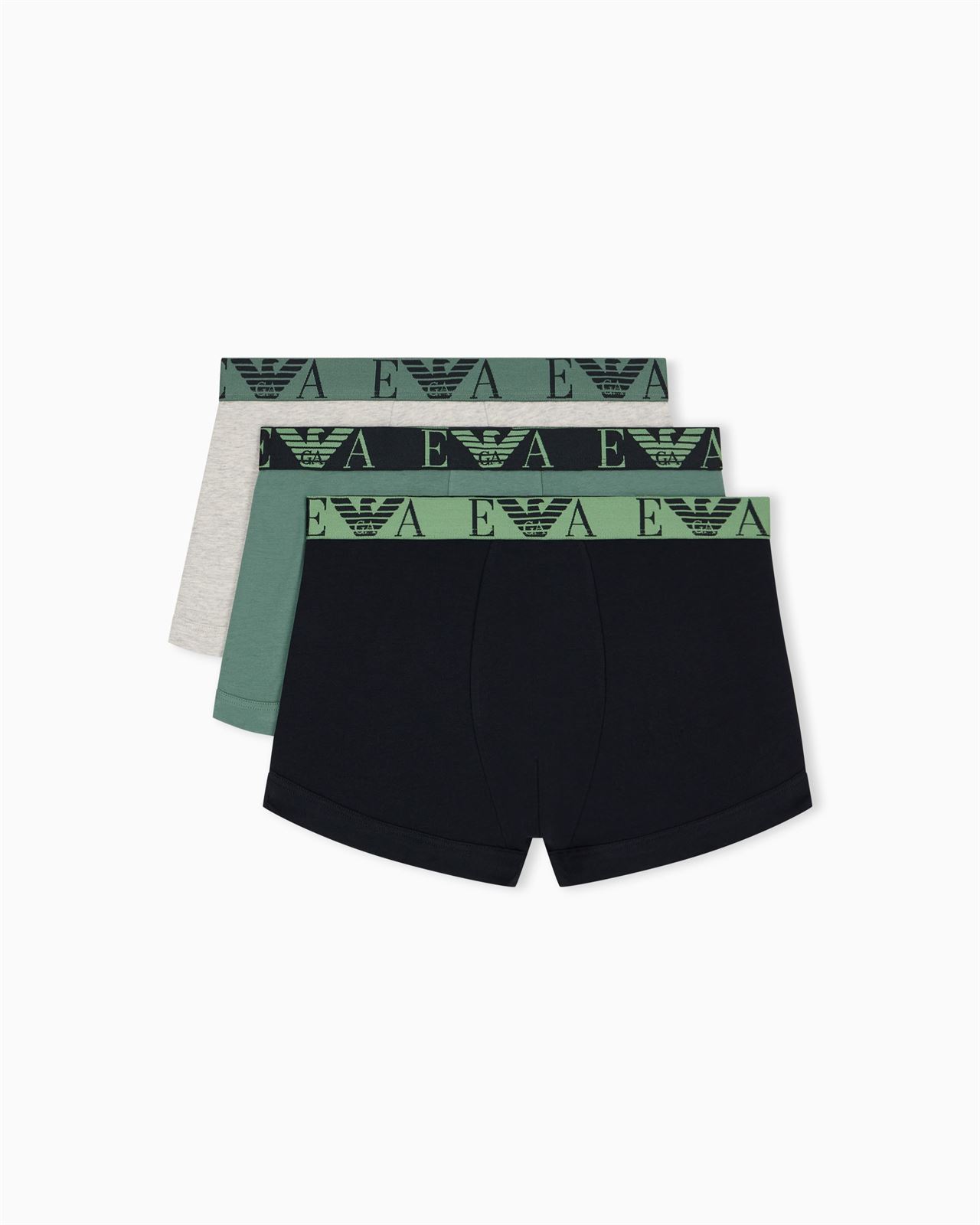 Pack 3 Calzoncillos Bóxer Emporio Armani EM000259 AF25018 M7231 Green/Blk/Lg Mel Green - Imagen 1