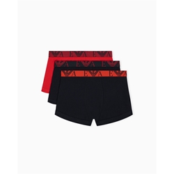 Pack 3 Calzoncillos Bóxer Emporio Armani EM000259 AF25018 MC682 Black/Cherry/Black - Imagen 1