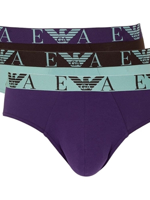 Pack 3 Calzoncillos Emporio Armani Choco/Surf/Grape EM000258 AF10778 M6129 - Imagen 1
