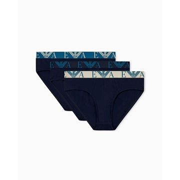 Pack 3 Calzoncillos Slip Emporio Armani EM000258 AF25018 Blu/Moss/White - Imagen 1