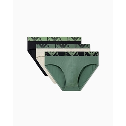 Pack 3 Calzoncillos Slip Emporio Armani EM000258 AF25018 M7231 Green/Blk/Lg Mel Green - Imagen 1