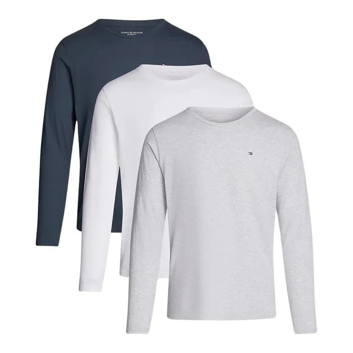 Pack 3 camiseta manga larga Tommy Hilfiger UM0UM03378 0UF greydenim/white - Imagen 1