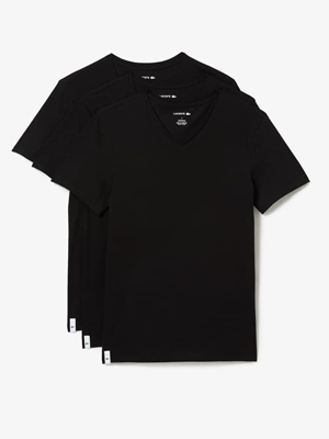 Pack 3 camisetas cuello V LACOSTE TH3374 00 031 negro - Imagen 1