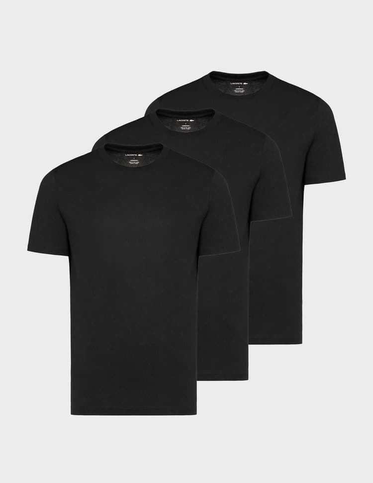 Pack 3 camisetas Lacoste TH3451-00 031 underwear negro - Imagen 1