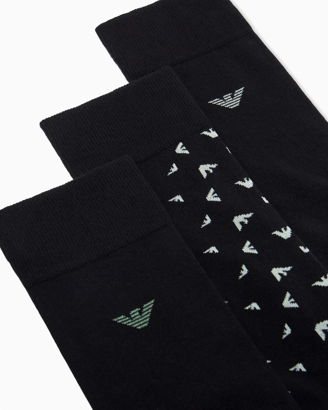 Pack 3 Pares Calcetines Emporio Armani Black/Eagle Gray/Kasm EM000554 AF25376 MC647 - Imagen 2