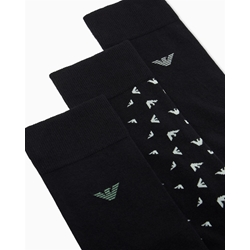 Pack 3 Pares Calcetines Emporio Armani Black/Eagle Gray/Kasm EM000554 AF25376 MC647 - Imagen 2