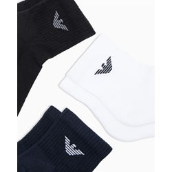 Pack 3 Pares Calcetines Emporio Armani White/Black/Marine EM000551 AF14499 M0091 - Imagen 2