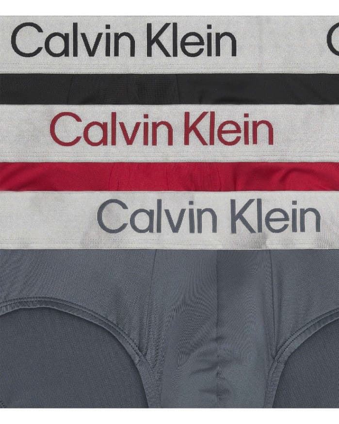 Pack 3 slips CALVIN KLEIN LV00NB4122 0GU red stamp/black/turbulence - Imagen 2