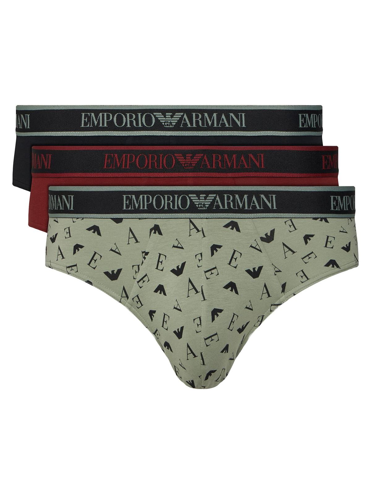 Pack 3 slips EMPORIO ARMANI EM000258 AF25019 M5155 brick/leaf blk/blk - Imagen 1