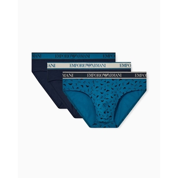 Pack 3 slips EMPORIO ARMANI EM000258 AF25019 MB676 blu/octane-blue/blue - Imagen 1