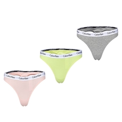Pack 3 tangas Calvin Klein 000QD5209E WAB green/pink/grey - Imagen 1