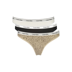 Pack 3 tangas CALVIN KLEIN LV00QD5209 3RN Black/Classic white/animal mirror - Imagen 1