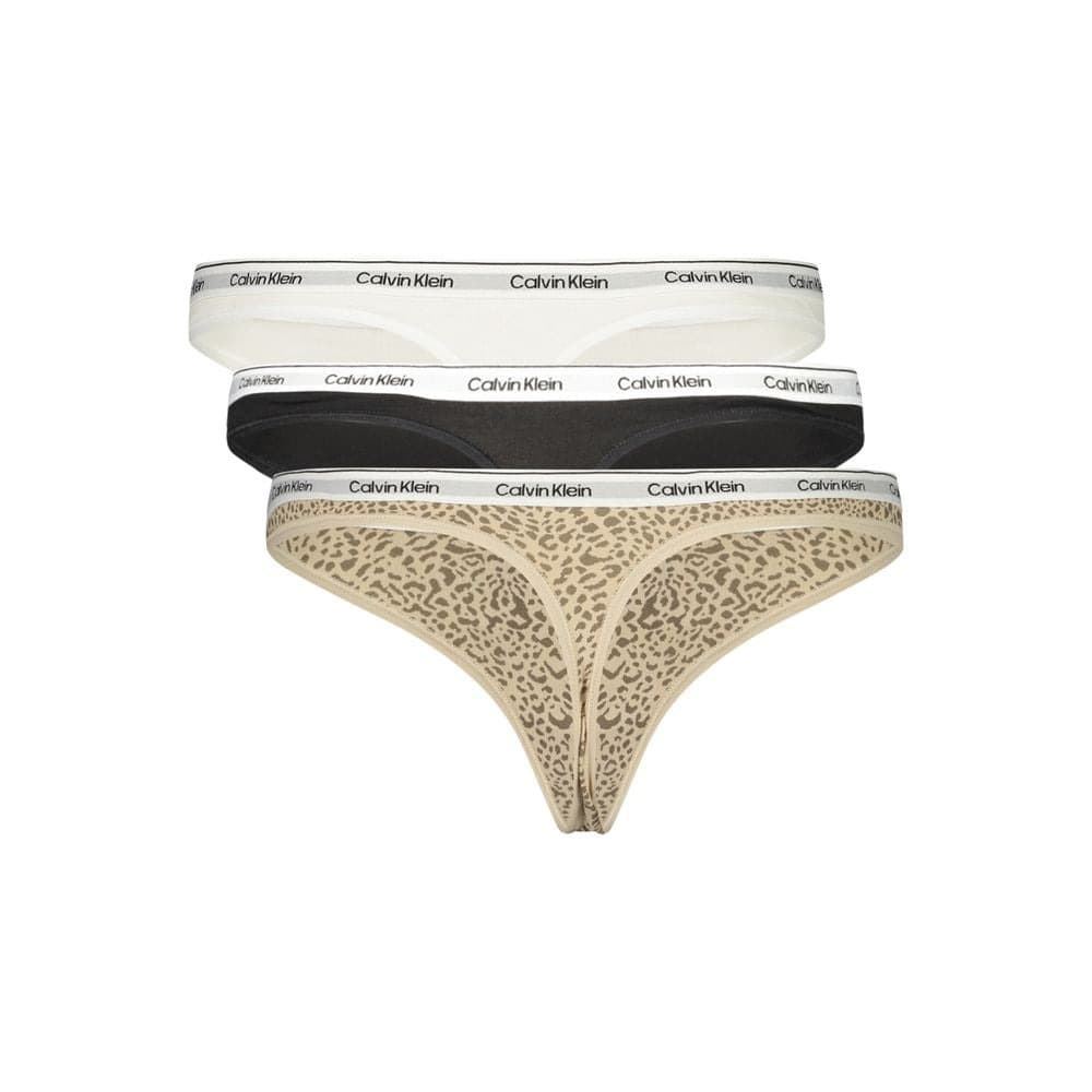 Pack 3 tangas CALVIN KLEIN LV00QD5209 3RN Black/Classic white/animal mirror - Imagen 2