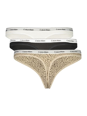 Pack 3 tangas CALVIN KLEIN LV00QD5209 3RN Black/Classic white/animal mirror - Imagen 2