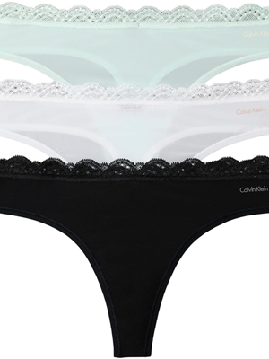Pack 3 tangas CALVIN KLEIN LV00QD5300 3FD Black/Blue Tulip/Frosty lilac - Imagen 1