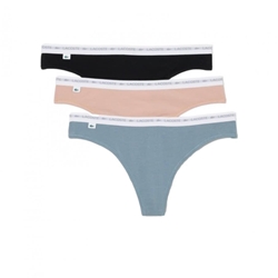 Pack 3 tangas Lacoste 8F1341 00 MID noir/alliage-cachemire - Imagen 1