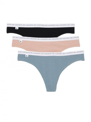 Pack 3 tangas Lacoste 8F1341 00 MID noir/alliage-cachemire - Imagen 1