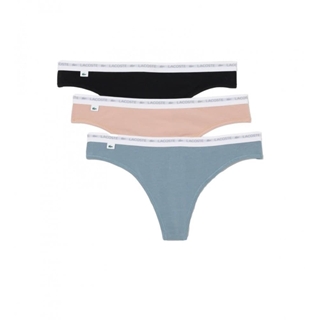 Pack 3 tangas Lacoste 8F1341 00 MID noir/alliage-cachemire - Imagen 1