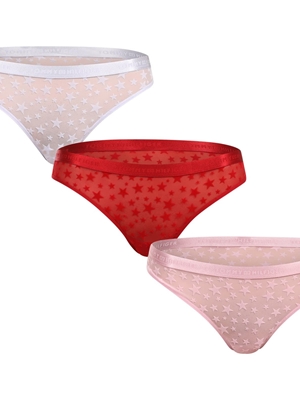 Pack 3 Tangas Tommy Hilfiger Aura/Regatta Red/Bonita UW0UW06135 - Imagen 1