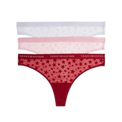 Pack 3 Tangas Tommy Hilfiger Aura/Regatta Red/Bonita UW0UW06135 - Imagen 1