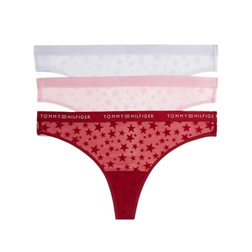 Pack 3 Tangas Tommy Hilfiger Aura/Regatta Red/Bonita UW0UW06135 - Imagen 1