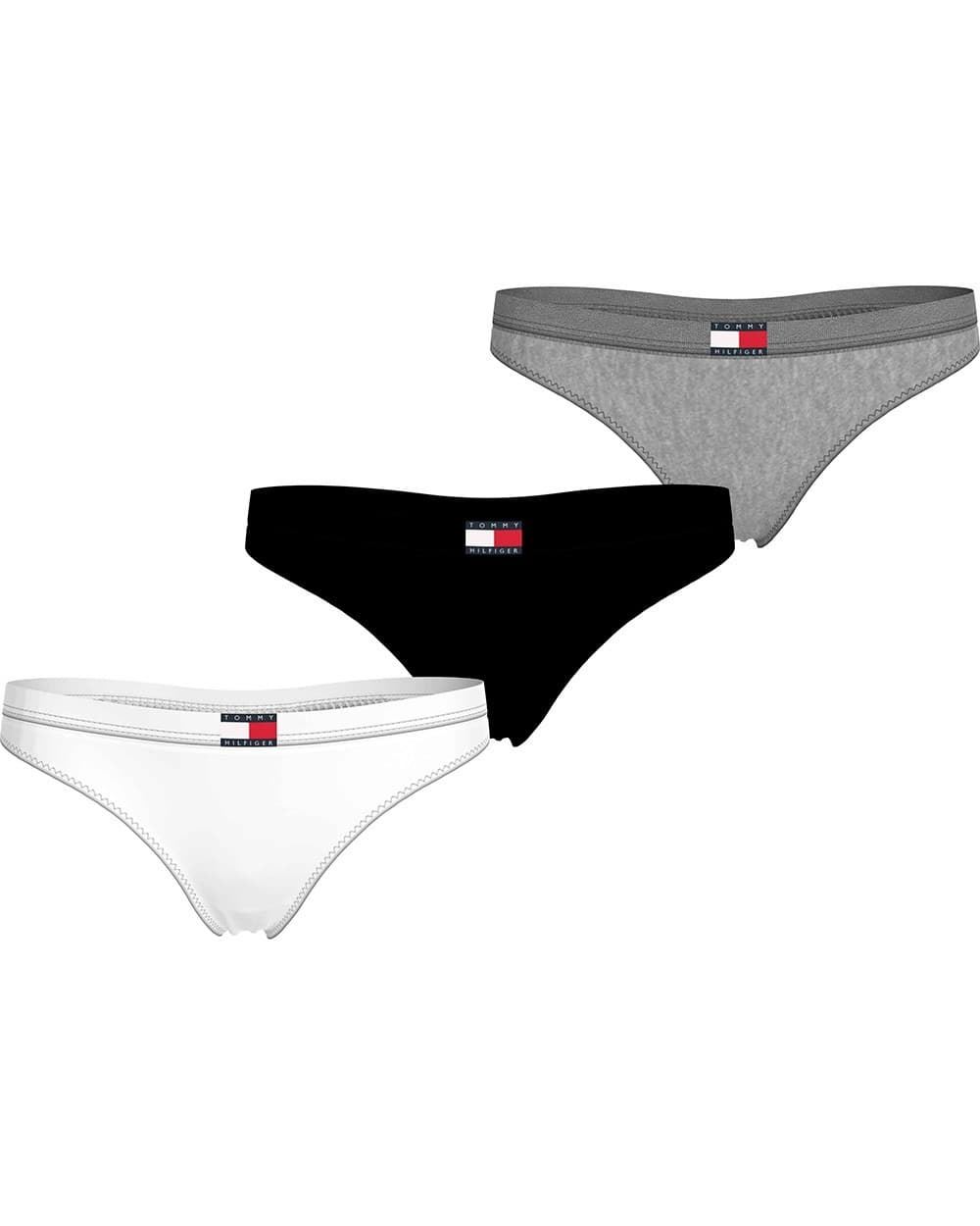 Pack 3 tangas Tommy Hilfiger UW0UW05641 05F white/black/grey - Imagen 1