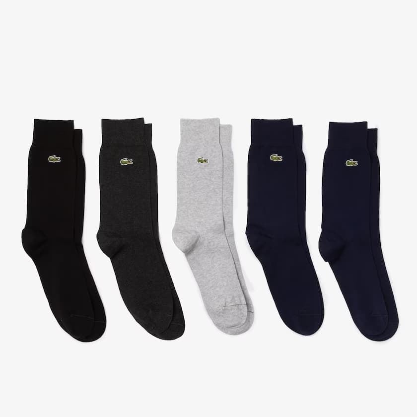 Pack 5 calcetines LACOSTE RA8069 00 C0U marine/argente chine-foudr - Imagen 1