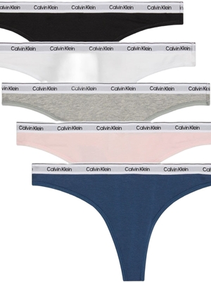 Pack 5 Tangas Calvin Klein Icon Logo Stretch 000QD5221E 31V - Imagen 1