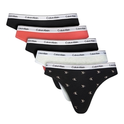 Pack 5 tangas Calvin Klein LV00QD5221 3IX black/black/snow heather - Imagen 1