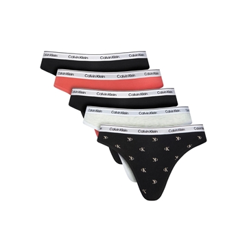 Pack 5 tangas Calvin Klein LV00QD5221 3IX black/black/snow heather - Imagen 1