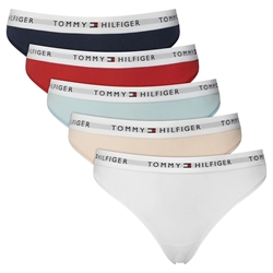 Pack 5 Tangas Tommy Hilfiger Pink/Blue/White/Red/Twilight UW0UW06344 0VM - Imagen 1