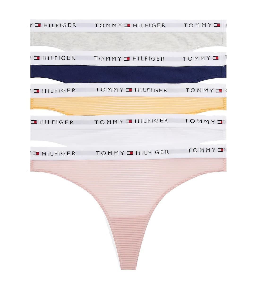 Pack 5 tangas Tommy Jeans UW0UW05932 0WO pink/grey/vai or/navy/white - Imagen 1