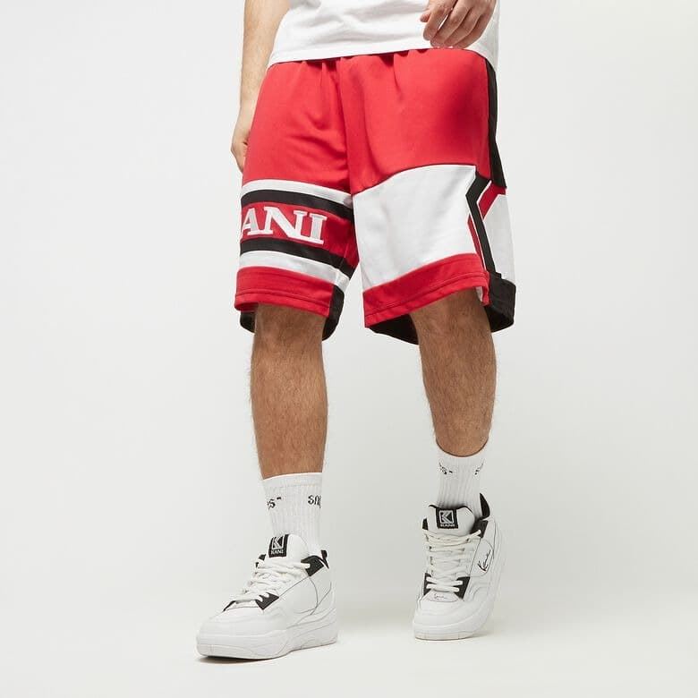 Pantalón corto Karl Kani 6013720 Retro Block Shorts red/black/white - Imagen 1