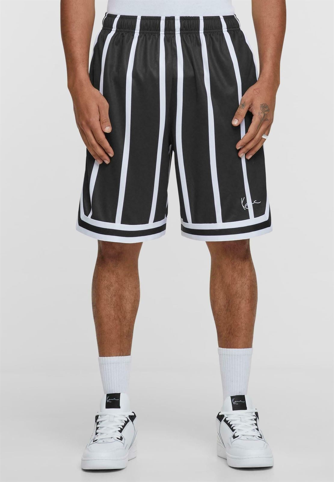 Pantalón corto Karl Kani 6013724 Mesh Short  black/white - Imagen 1