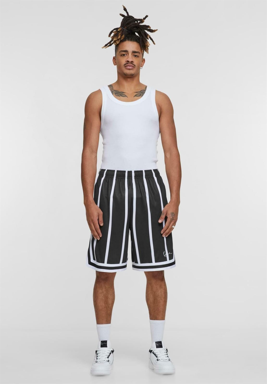 Pantalón corto Karl Kani 6013724 Mesh Short  black/white - Imagen 2