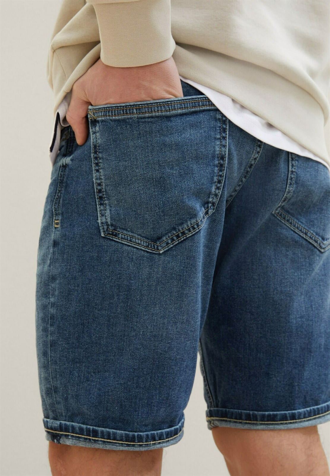 Pantalón corto Tom Tailor 1040175 10281 mid stone wash - Imagen 3