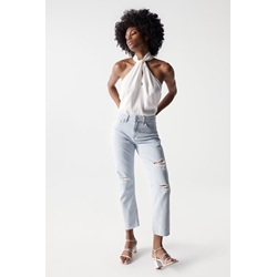 Pantalón cropped vaquero slim SALSA 21005615 851 light wash - Imagen 1