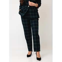 Pantalón fit LOLA CASADEMUNT LF2614024 cuadro escocés azul verde - Imagen 1