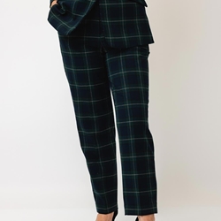Pantalón fit LOLA CASADEMUNT LF2614024 cuadro escocés azul verde - Imagen 1