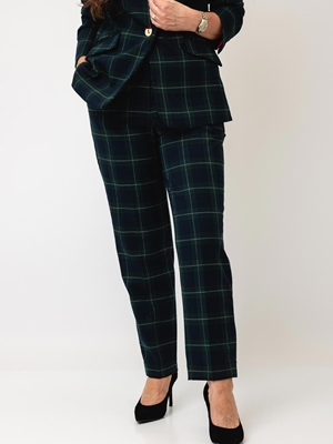 Pantalón fit LOLA CASADEMUNT LF2614024 cuadro escocés azul verde - Imagen 1
