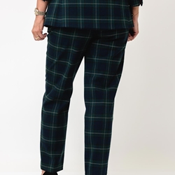 Pantalón fit LOLA CASADEMUNT LF2614024 cuadro escocés azul verde - Imagen 2
