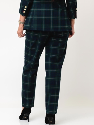 Pantalón fit LOLA CASADEMUNT LF2614024 cuadro escocés azul verde - Imagen 2