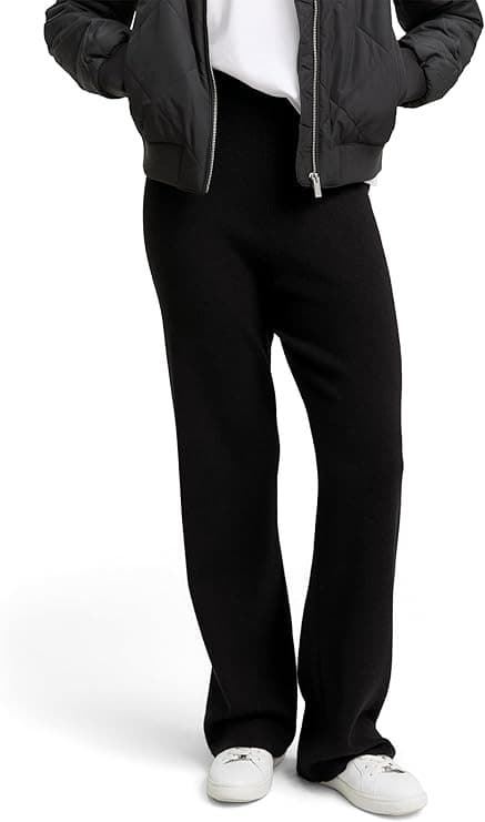 Pantalón largo TOM TAILOR 1047912 14482 KNITTED PANTS deep black - Imagen 1