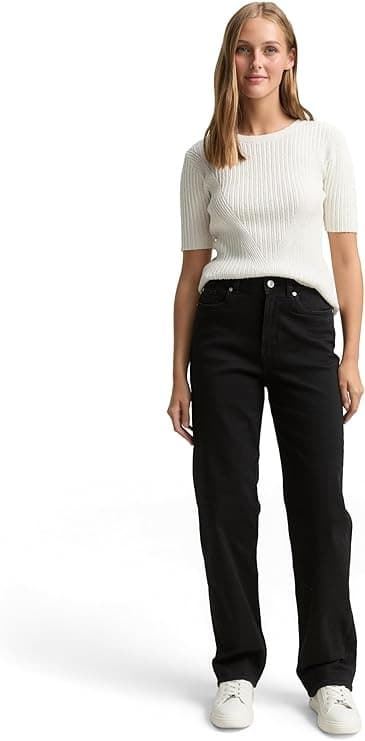 Pantalón Negro Denim Ttelin Straight Tom Tailor 1048910 10270 - Imagen 3